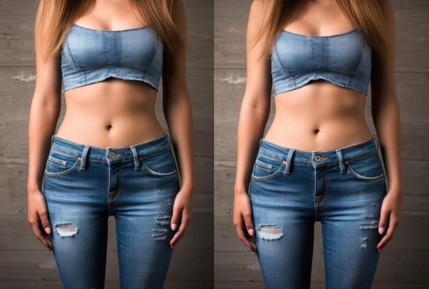 A before-and-after shot of a dress being altered. The 