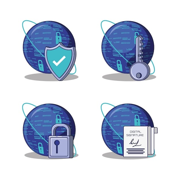 A stylized icon representing a padlock with a shield overlay, symbolizing data security and protection. The design is clean and modern, with a trustworthy color scheme.