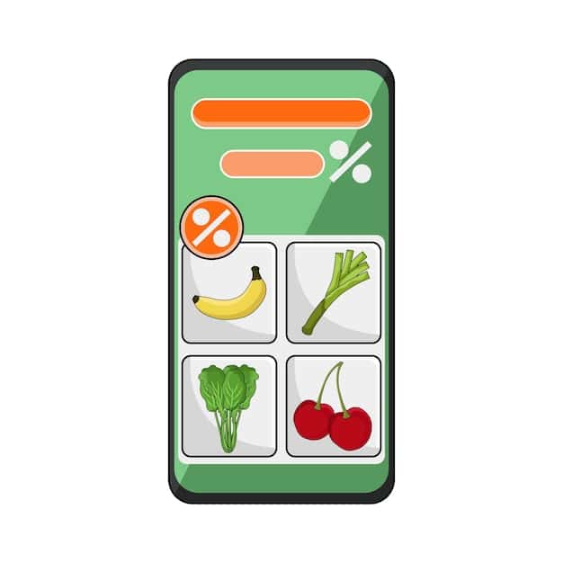 A split-screen image showing two different grocery store apps with the same product listed at different prices, highlighting the value of price comparison.