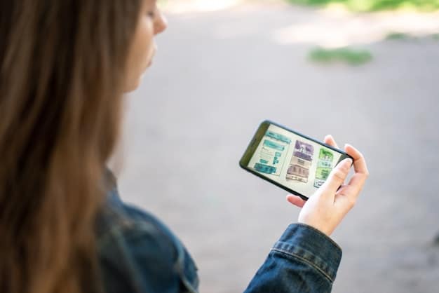 A split-screen image showing a person using a location-based app on their smartphone to find deals at a local cafe. The right side of the image displays the cafe with customers enjoying coffee, visually connecting the app's offers to a real-world location.