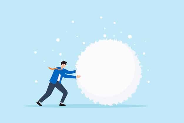 An illustration of a person happily crossing off a small debt from a list, symbolizing the feeling of accomplishment from the debt snowball method.