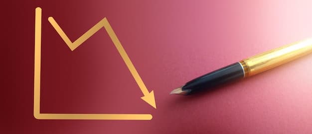 A visual representation of a downward-trending arrow on a credit score graph, illustrating the negative impact of debt settlement on financial credit.